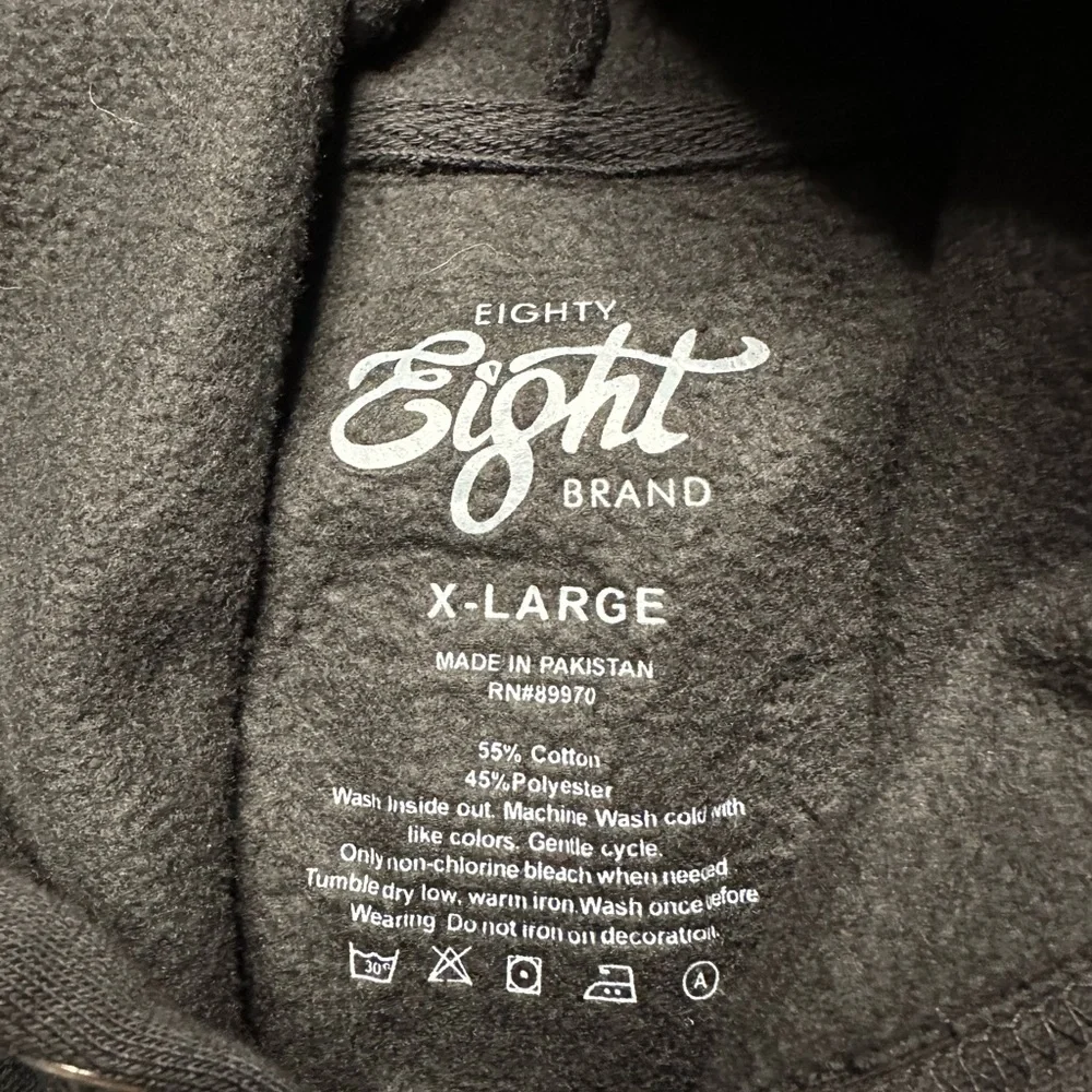 Eighty Eight Black Hoodie with Earth and Floral Design - Picture 2 of 3